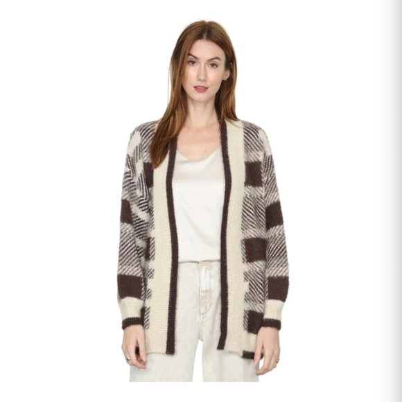 Zero Degrees Celsius Top Sweater Coat Cardigan Plaid - Picture 1 of 1